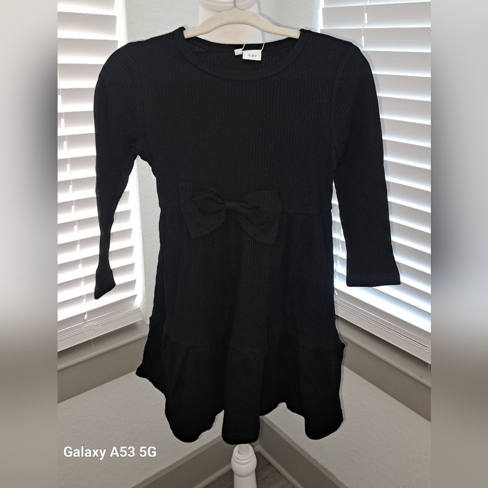 Elegant Black Kids Dress with Bow